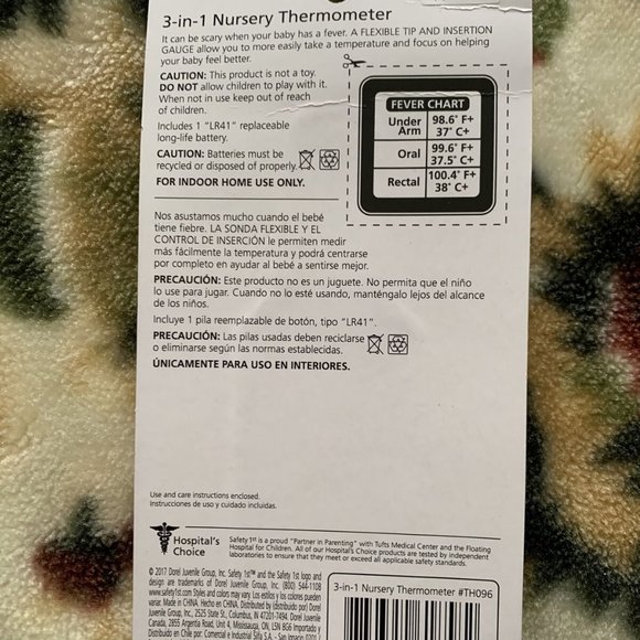 Safety 1st 3-in-1 Nursery Thermometer Underarm Oral Rectal 30 Second Reading - Picture 2 of 7